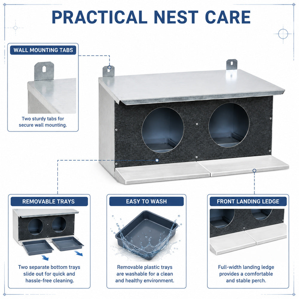 Novital Dovecote 2 Bird Nests for Pigeons and Other Similar Birds (Made in Italy)