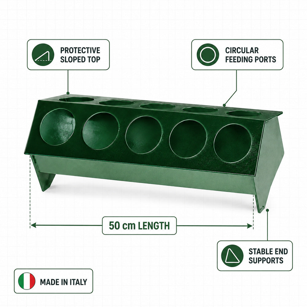 Venturi 50cm Bar Feeder with Holes for Chicken / Hen & Other Similar Birds (Made in Italy)
