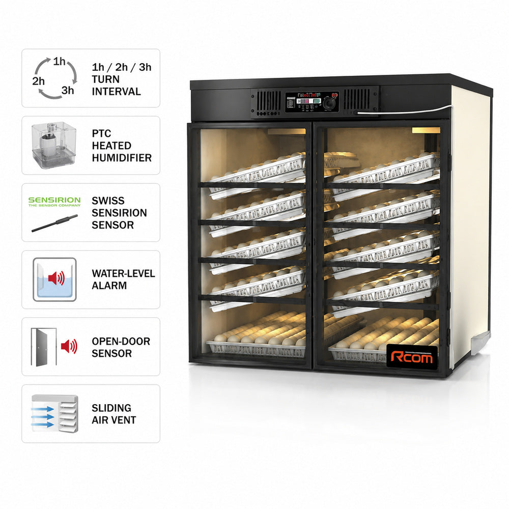 Rcom Egg Incubator 840 Eggs Capacity, Maru 1000 Deluxe Max (Made in Korea)