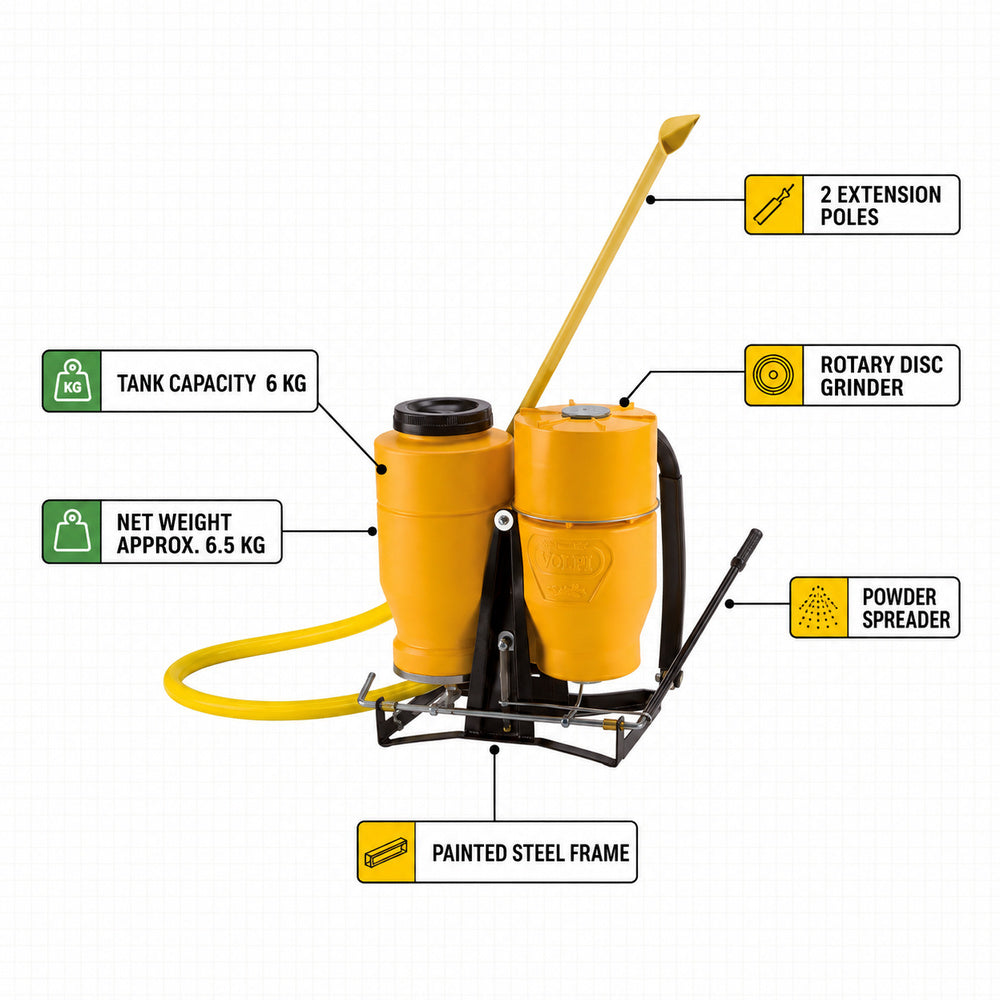 Volpi Manual knapsack Duster for distributing powder in Agriculture (SV 80)