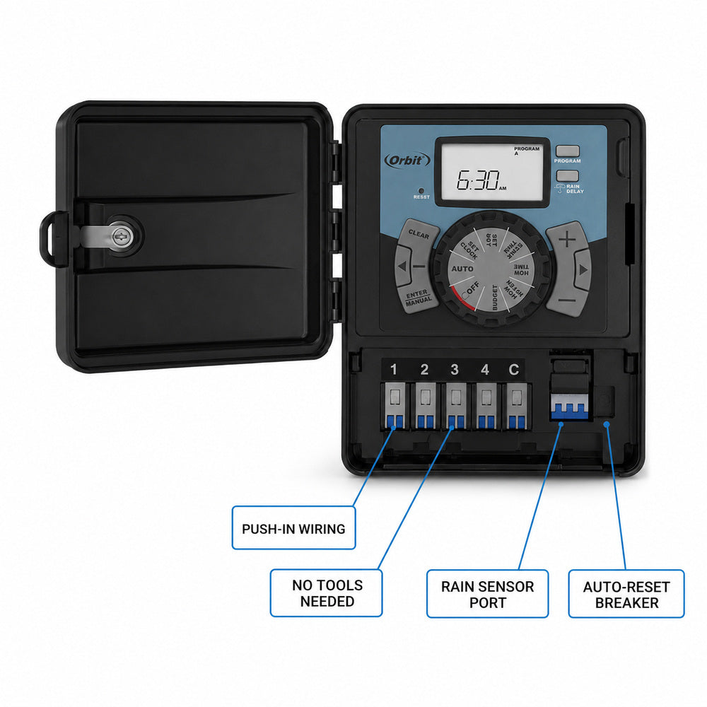 Orbit Easy-Set Logic™ 4 Station Indoor/Outdoor Timer