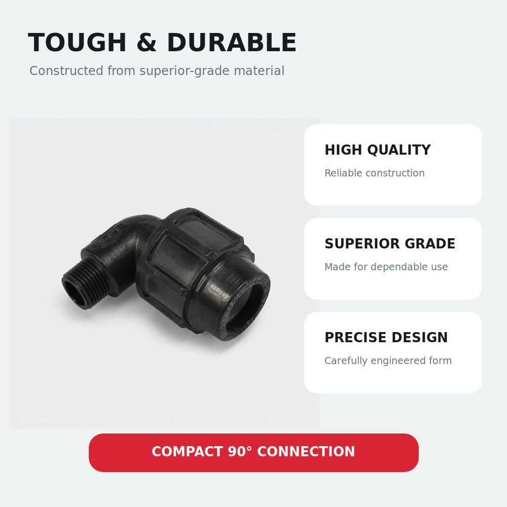 Alprine Elbow Coupling 20mm to 1-2" Threaded Male