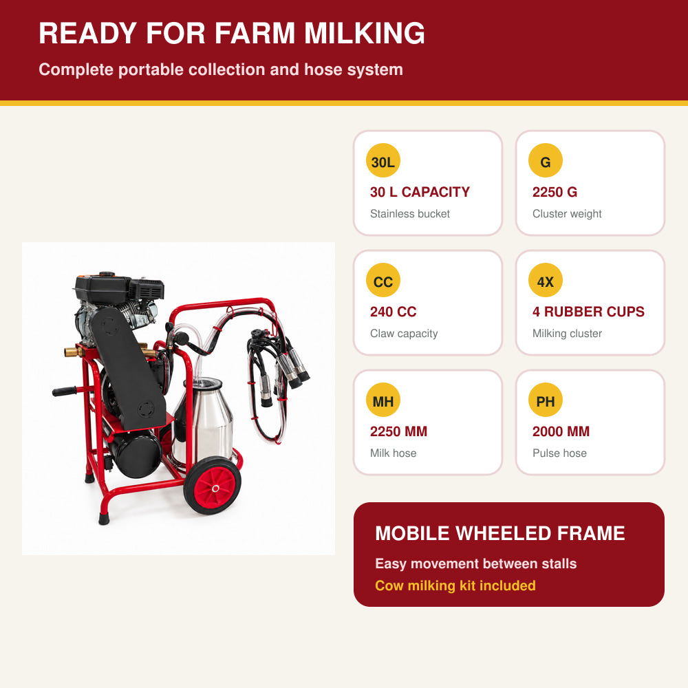 Melasty Single Milking Machine for Camel (Made in Turkey)
