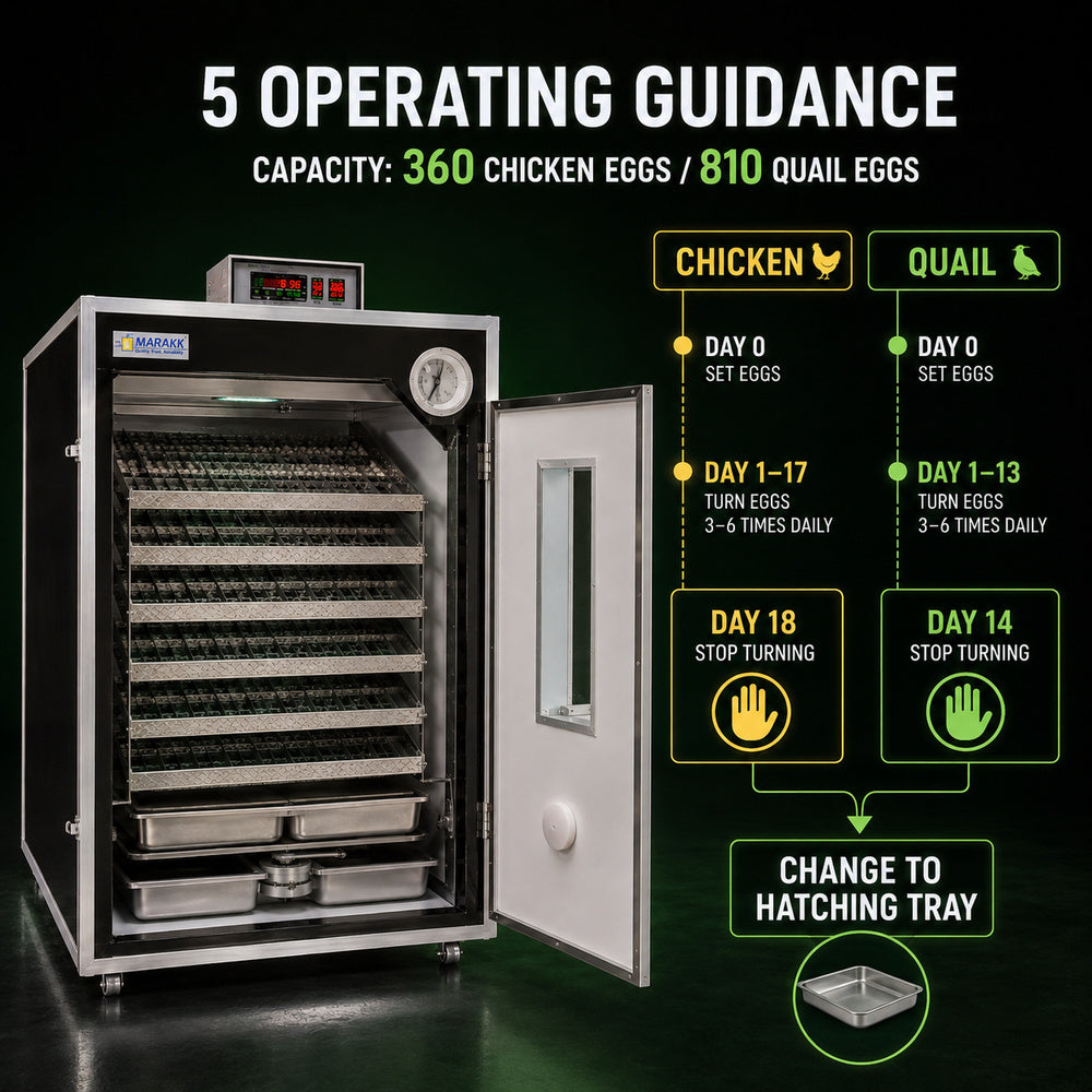 Marakk 360 Incubator for Quail Chicken Eggs