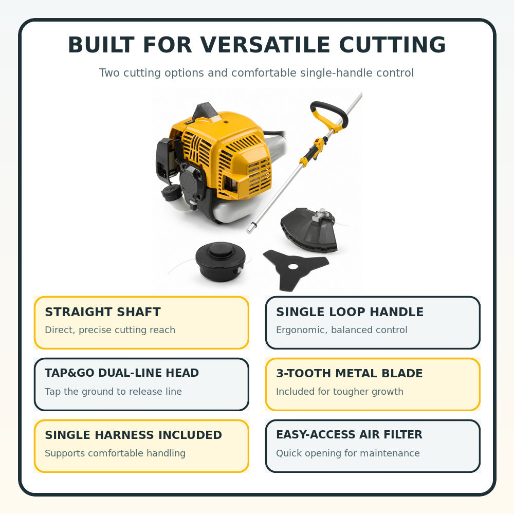 Stiga 32.6 cc 43c - Stroke Petrol Engine Brush Cutter/Lawn TrimmerBC-535 with Straight Shaft Single Handle and 43 cm Cutting Width (Made in Italy)