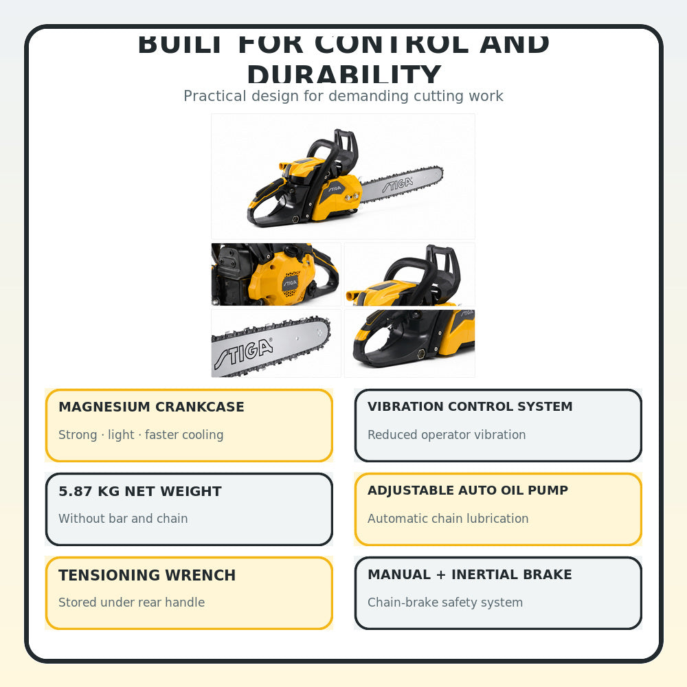 Stiga Petrol Chainsaw CS-545 (16"), 42.4cc