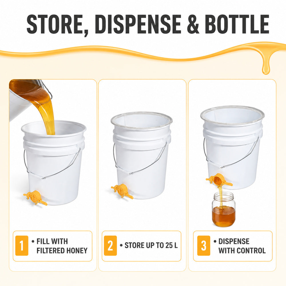 Beehive Flow Honey Tank with Gate Valve (Capacity 25L)