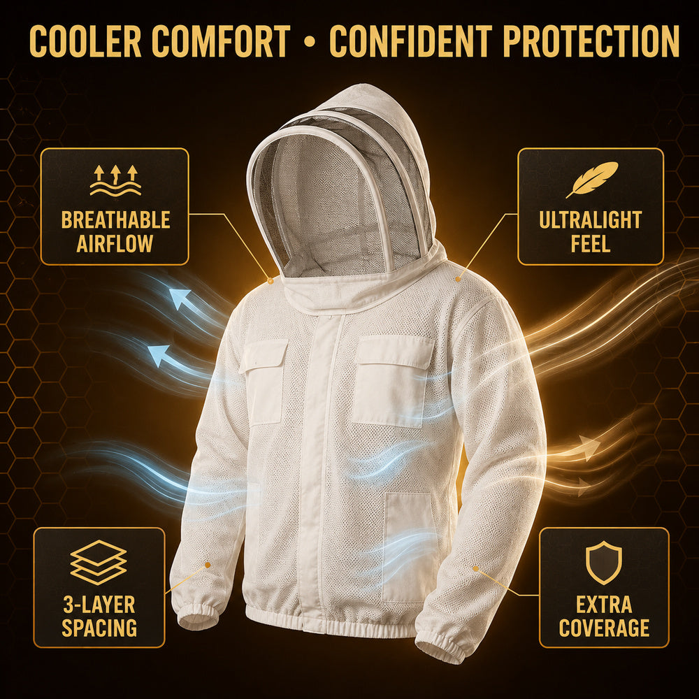 Beehive Three Layer Ventilated Beekeeping Jacket