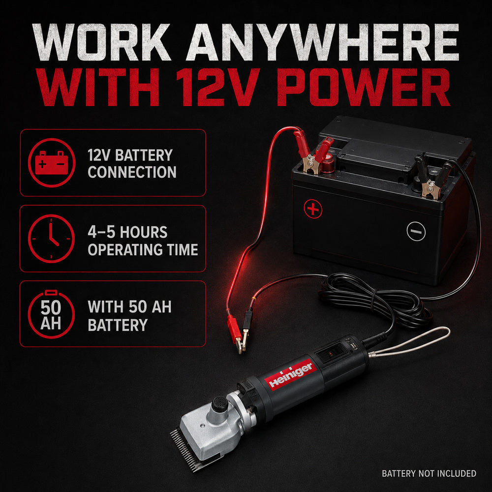 Heiniger C12 Trimmer / Clipper for Cattle / Horse Battery 12V (Made in Switzerland)