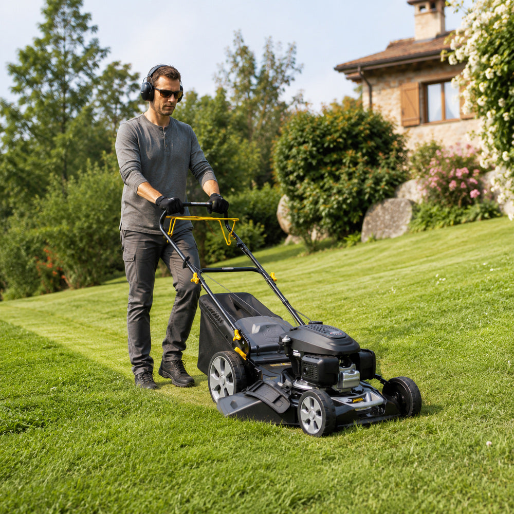 Alpina Italy 51cm Petrol Lawn Mower for Lawn & Garden, Grey/Black, AL5 51 SHQ