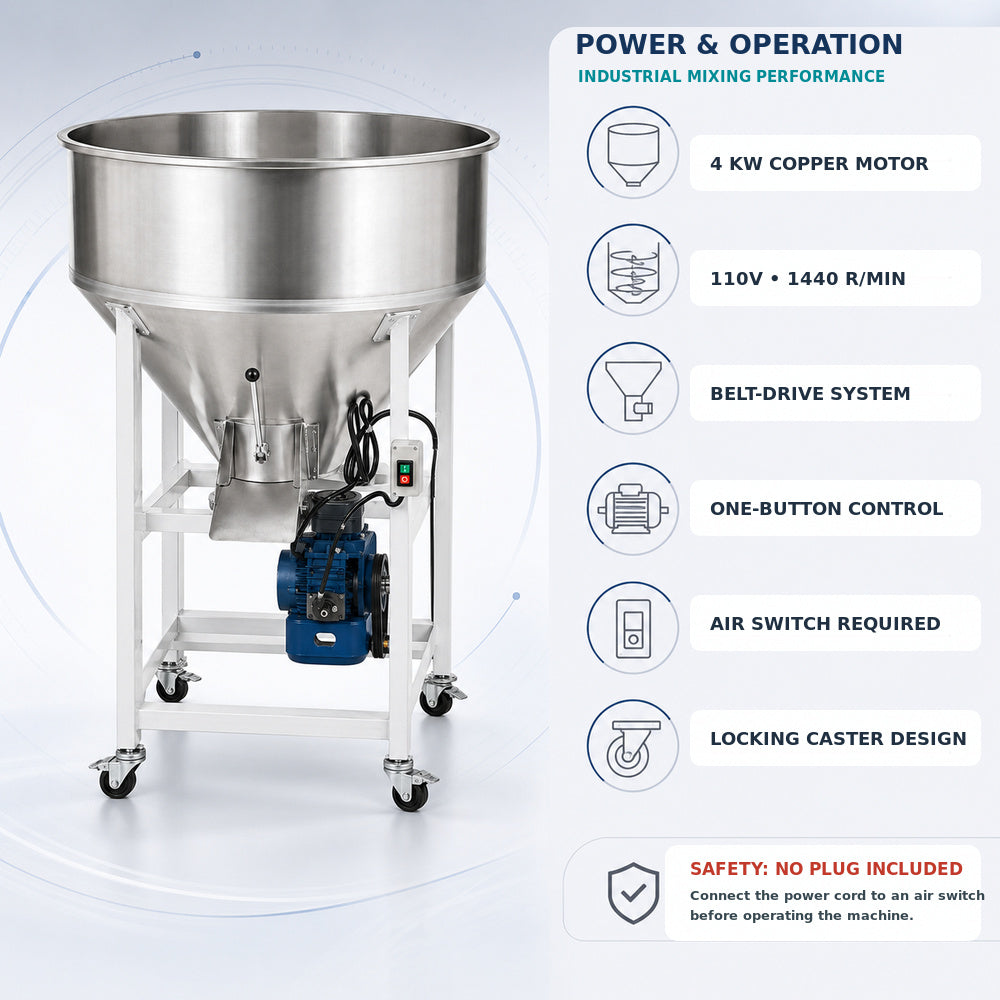 Mixing Machine, Capacity 300Kg/Batch, 4KW