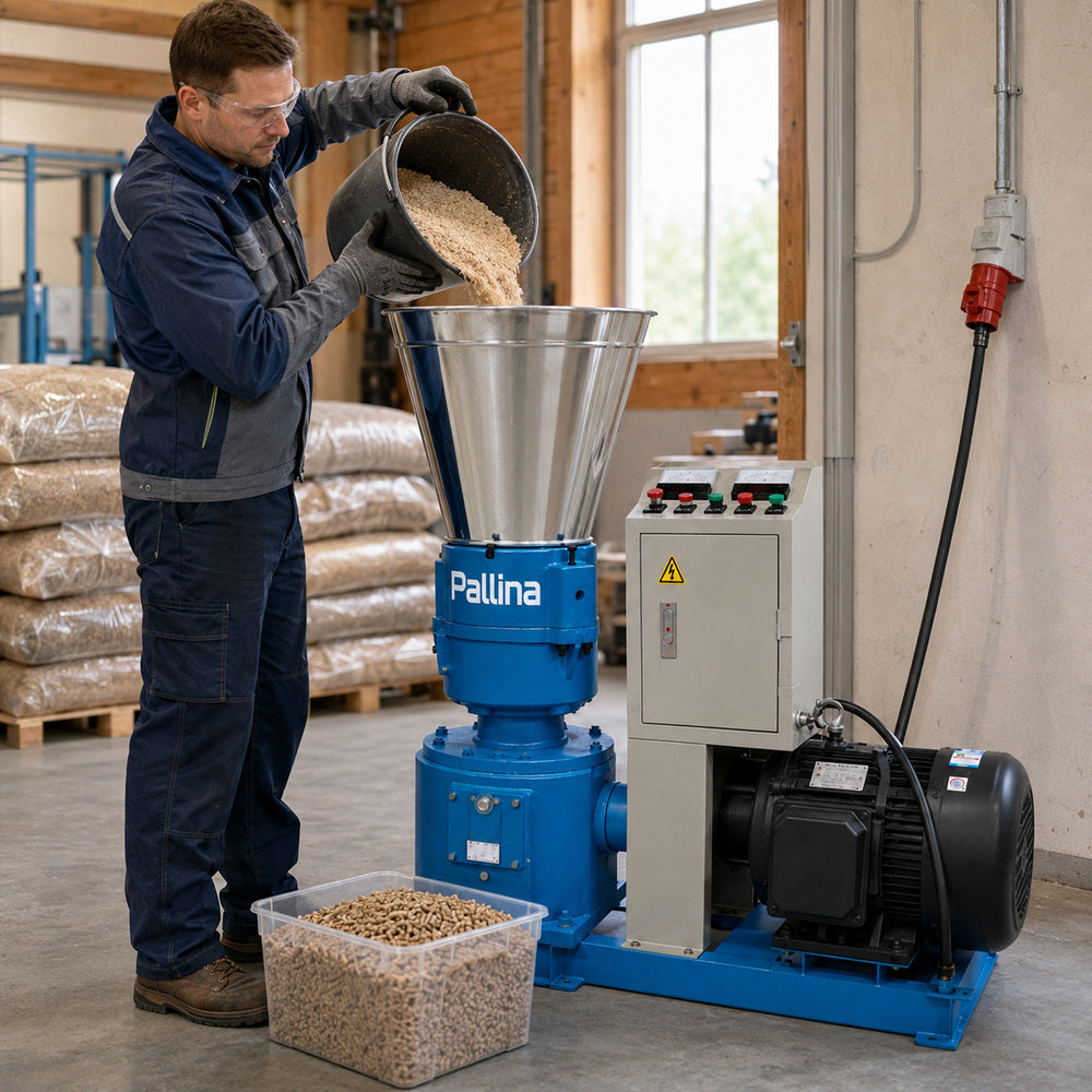 Pallina Pellet Machine SPXP400,11KW 380V,50Hz Production Capacity upto 400Kg. P/Hour