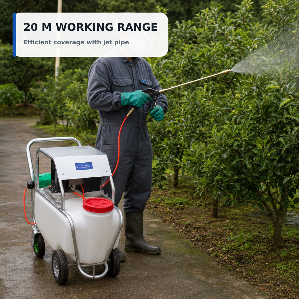 Cyclone 75L Wheel Barrow Sprayer (Battery Operated)