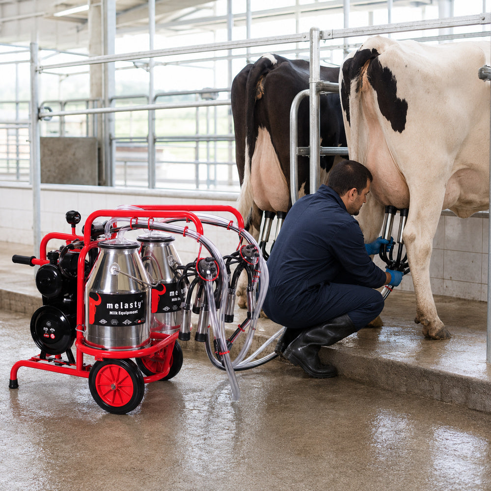 Melasty Double Milking Machine for Cow (Twin Bucket)