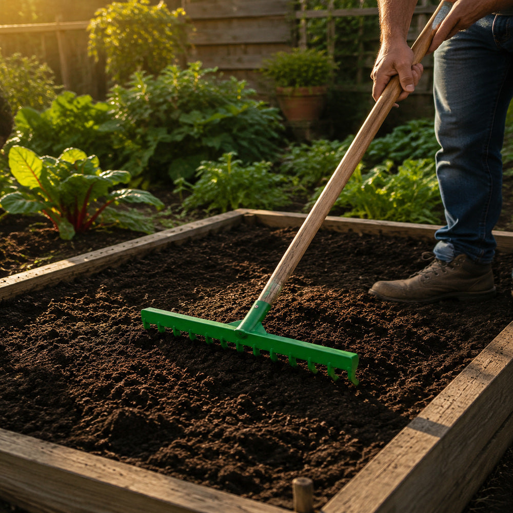 Trapp Brazil Garden Rake With Wooden Handle - FJ 1012 (Green)