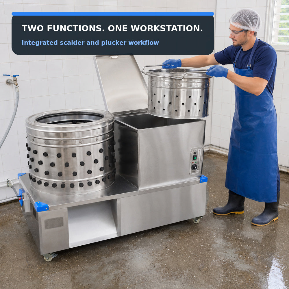 Chicken Plucker machine with Scalder (1500W 1400R/min)