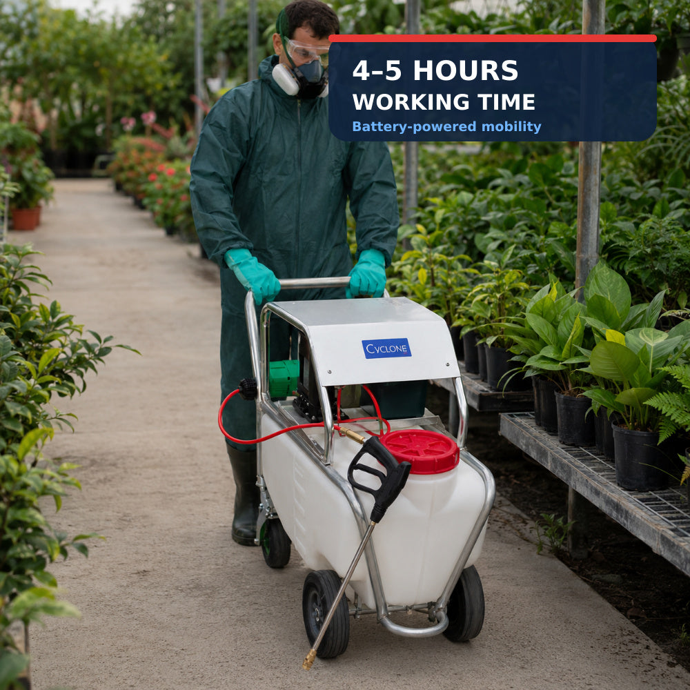Cyclone 75L Wheel Barrow Sprayer (Battery Operated)
