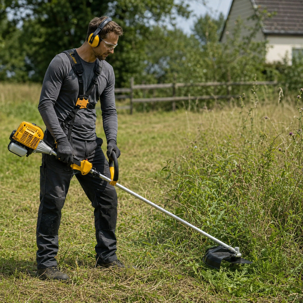 Stiga 32.6 cc 43c - Stroke Petrol Engine Brush Cutter/Lawn TrimmerBC-535 with Straight Shaft Single Handle and 43 cm Cutting Width (Made in Italy)