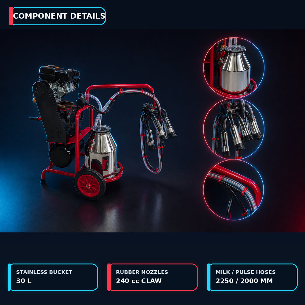 Melasty Single Milking Machine for Cow 220V (Made in Turkey)