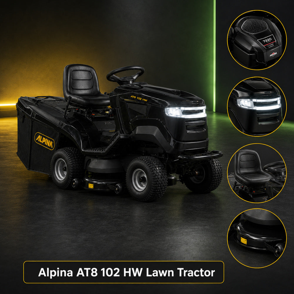 Alpina Lawn Tractor 656cc Briggs & Stratton Engine, 102 cm Cutting Deck (AT8 102 HW)