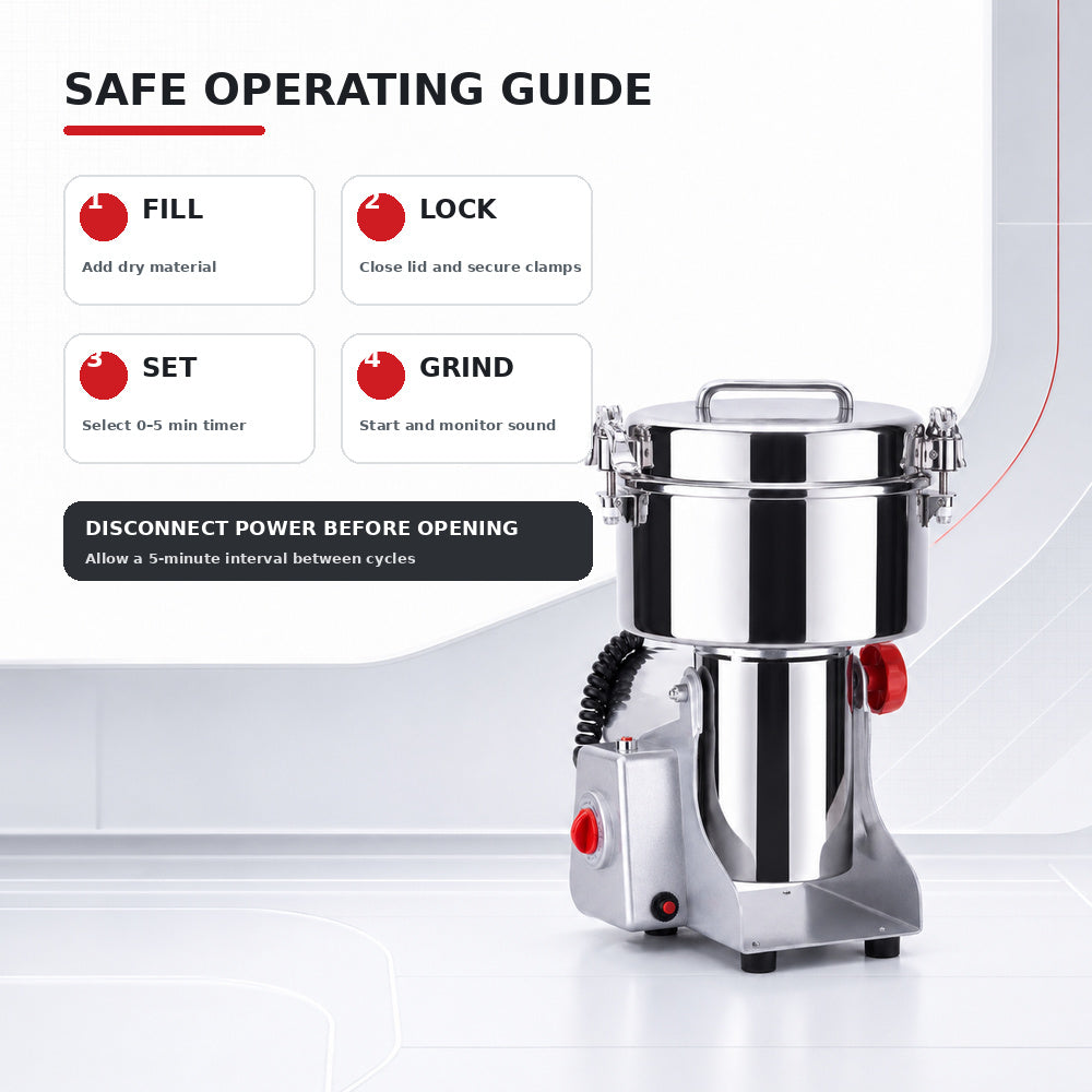 3000g Heavy Duty Stainless Steel Grain Mill Coffee Bean Grinder Dry Spice Grinding Machine (HC-3000Y)