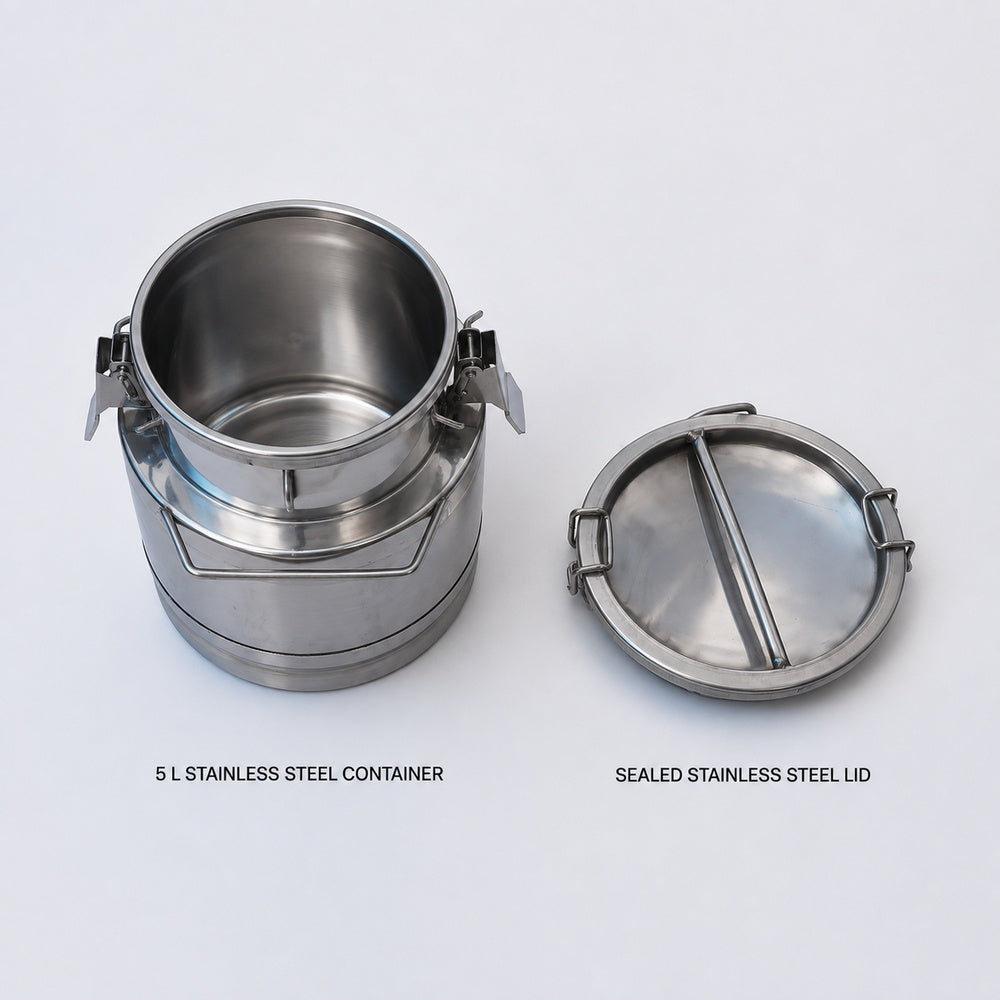 Stainless Steel Milk Container (5 Liter Capacity)