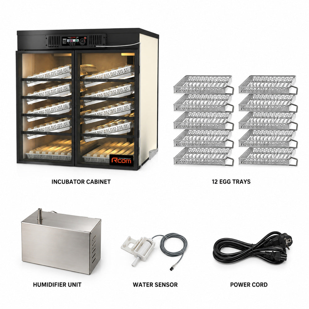 Rcom Egg Incubator 840 Eggs Capacity, Maru 1000 Deluxe Max (Made in Korea)