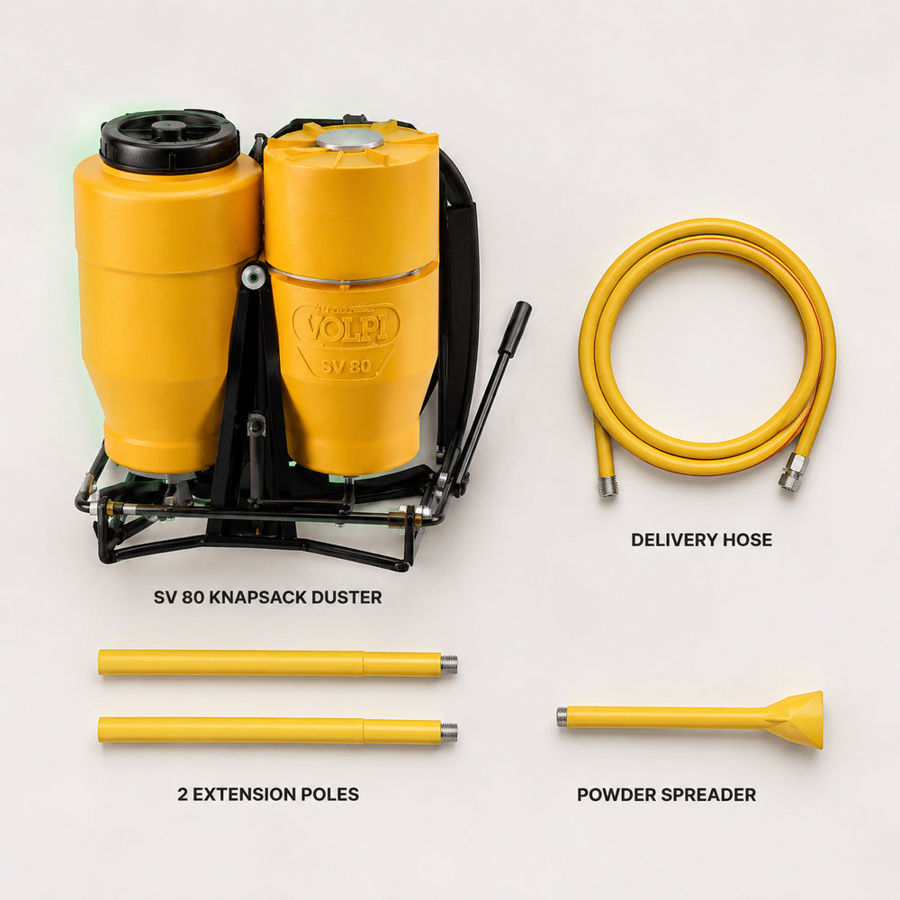 Volpi Manual knapsack Duster for distributing powder in Agriculture (SV 80)