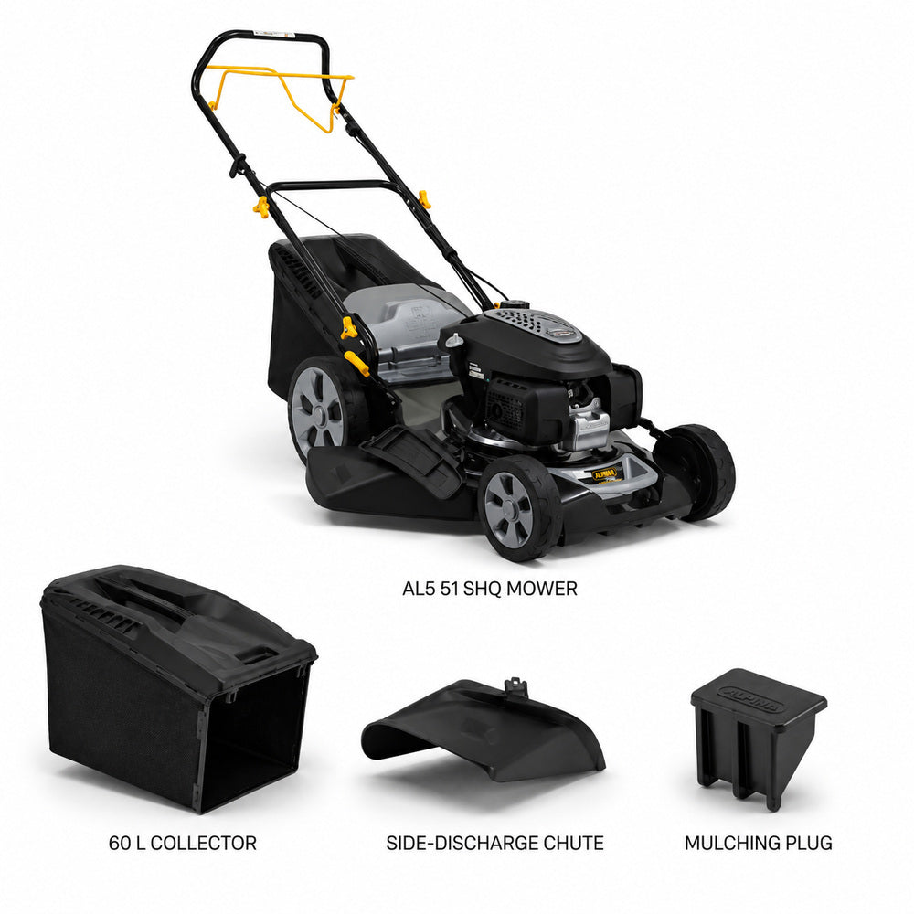 Alpina Italy 51cm Petrol Lawn Mower for Lawn & Garden, Grey/Black, AL5 51 SHQ