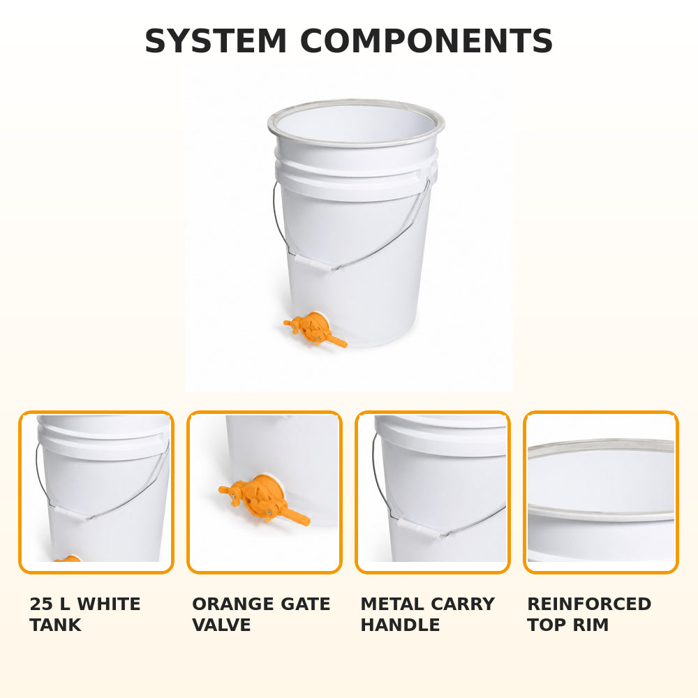 Beehive Flow Honey Tank with Gate Valve (Capacity 25L)