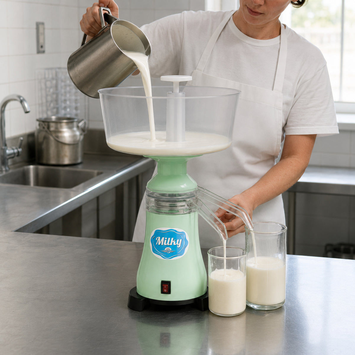 Milky Electric Milk Cream Separator with Plastic Bowl (FJ 90 PP)