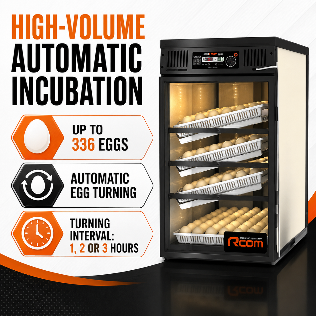 Rcom Egg Incubator 336 Eggs Full Automatic, Maru 380 Deluxe Max (Made in Korea)