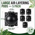 Plant Root Growing Ball, Air-Layering Pod (5Pc's) (Large, Black)