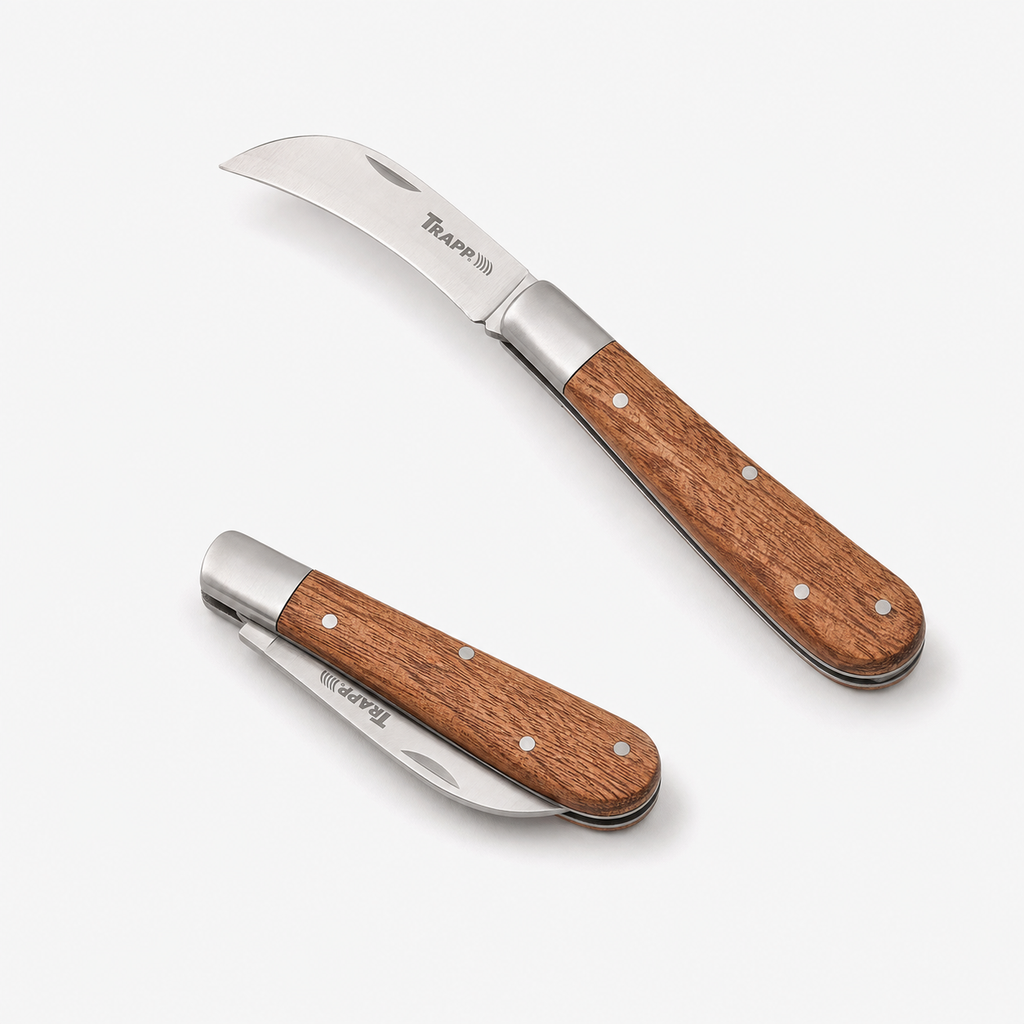 Trapp Brazil all purpose Folding Knife with 70mm Stainless Steel Blade and Premium Wooden Handle (KN 01)