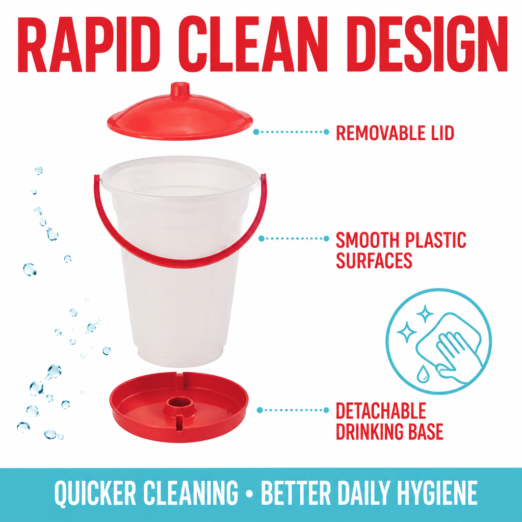 Novital 24 Liter Rapid Clean Drinker for Chicken and Other Similar Birds (Made in Italy)