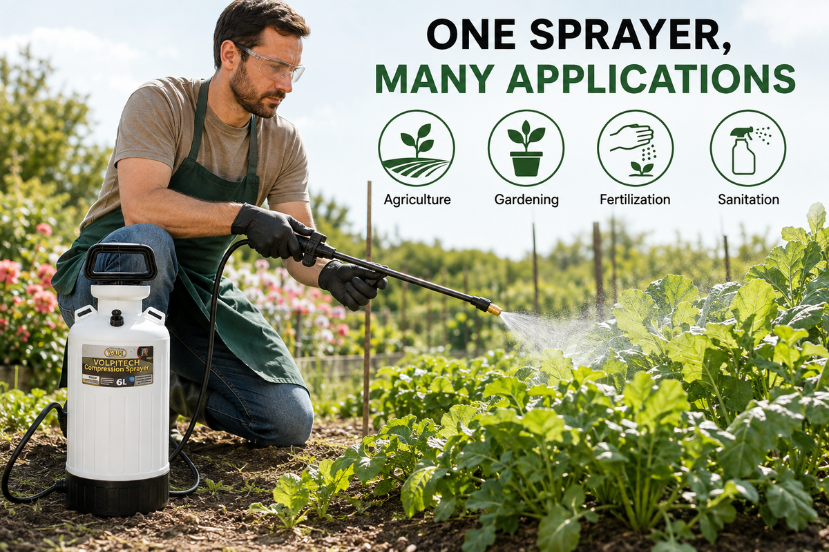 Volpi 6 Liter Heavy Duty Lawn and Garden Compression Sprayer With Lance (VT6)