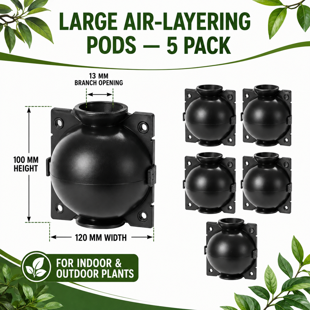 Plant Root Growing Ball, Air-Layering Pod (5Pc's) (Medium, Black)