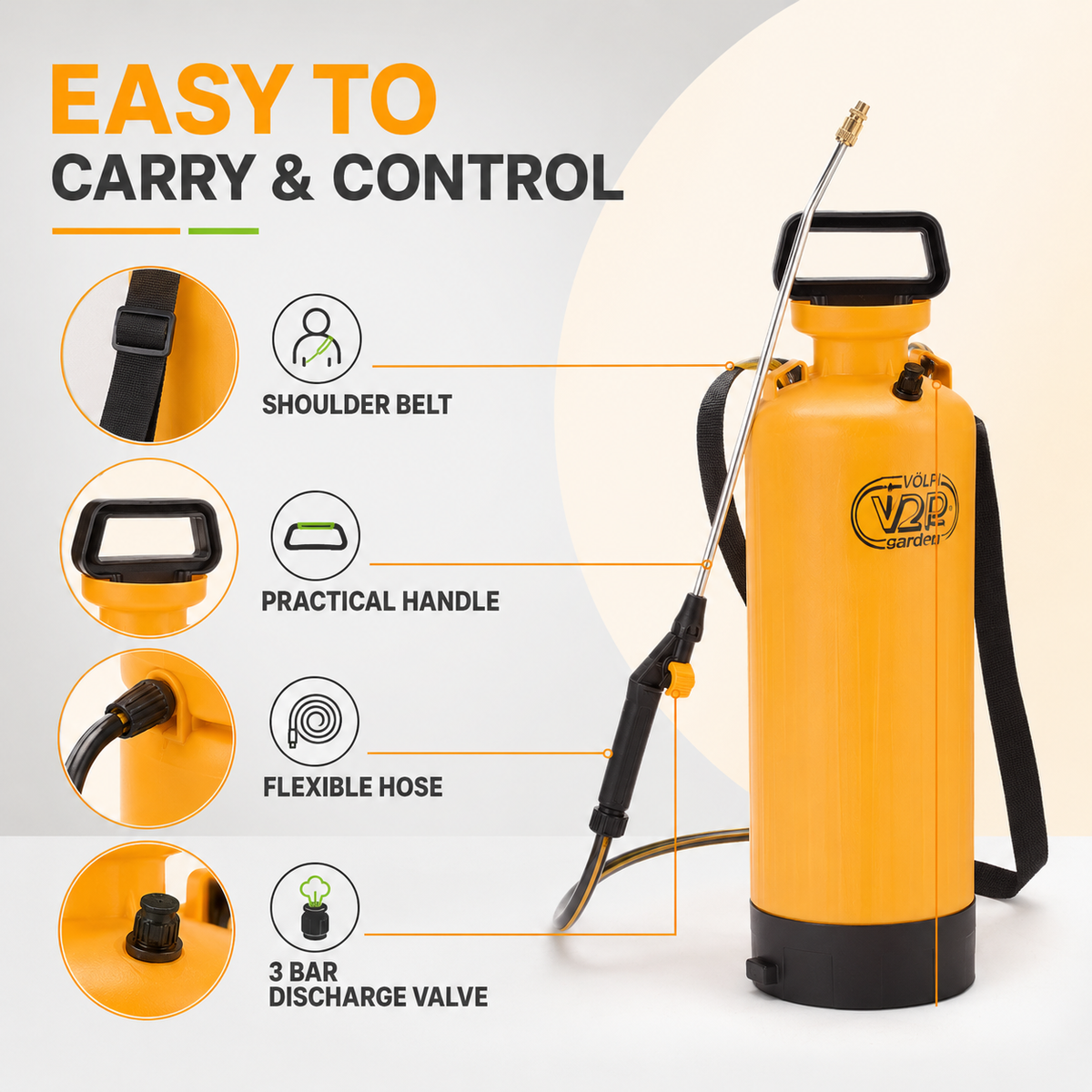 Volpi Garden 8L Compression Sprayer