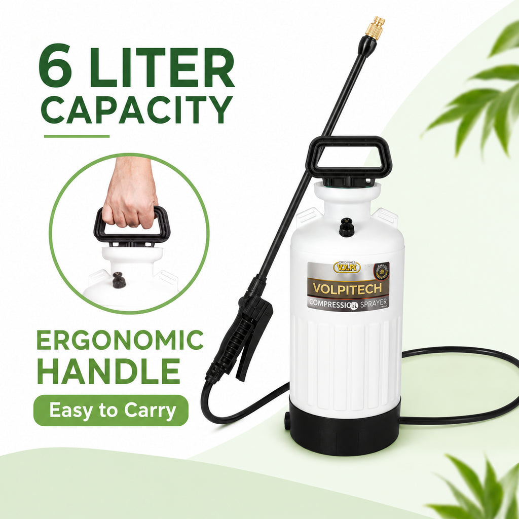 Volpi 6 Liter Heavy Duty Lawn and Garden Compression Sprayer With Lance (VT6)