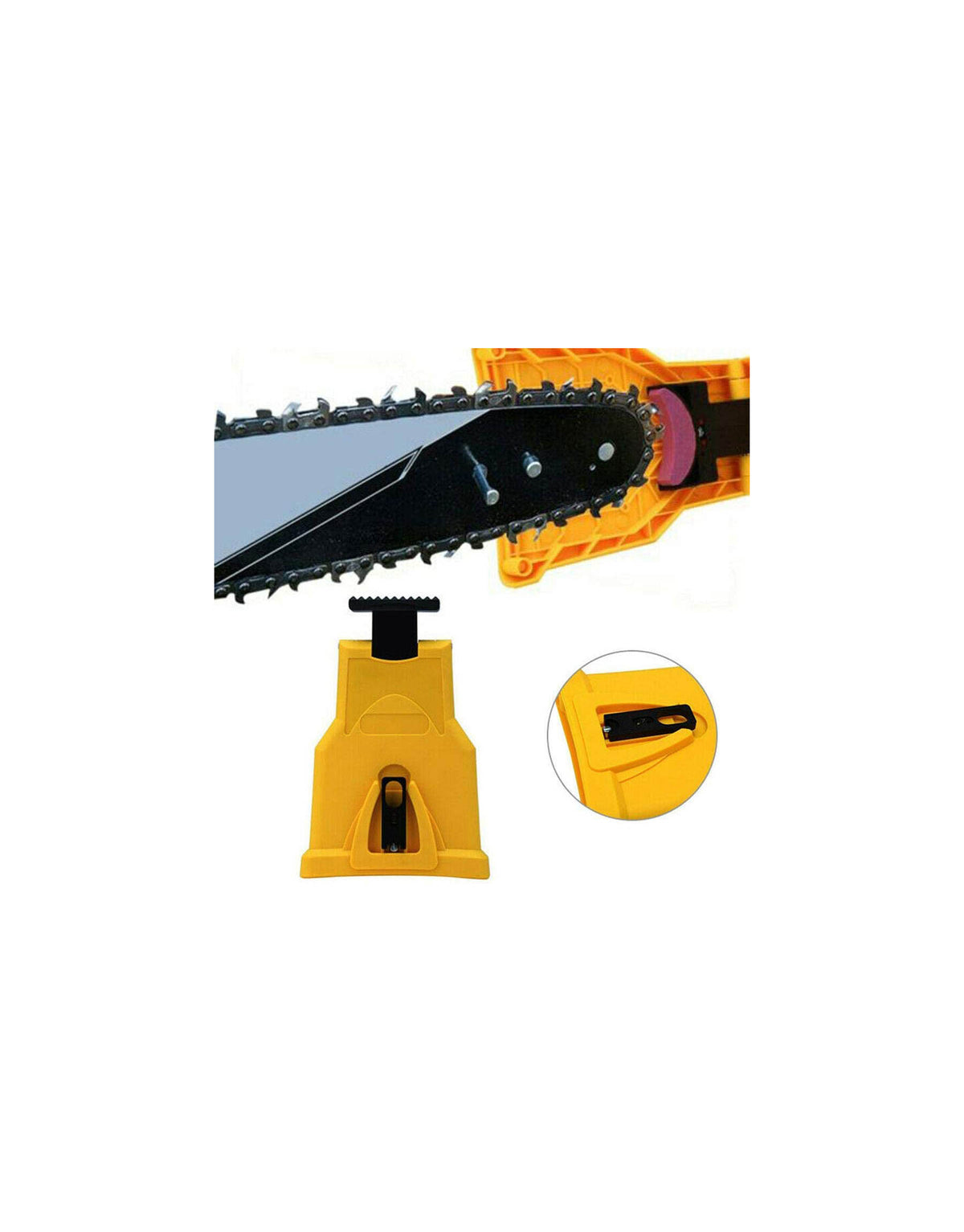 Chainsaw Sharpener, Universal Chain Saw Blade Sharpener Fit for 2-Hole 14/16/18/20 Inch Chainsaw Teeth Sharpener with Total 6 Whetstones