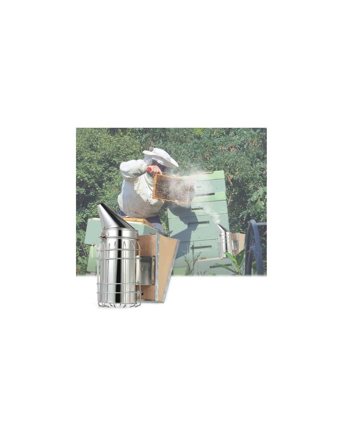 Beehive Beekeeping Smoker Stainless Steel Equipment Hive Box Tool for Bees, Manual Smoke Maker with hanging hook