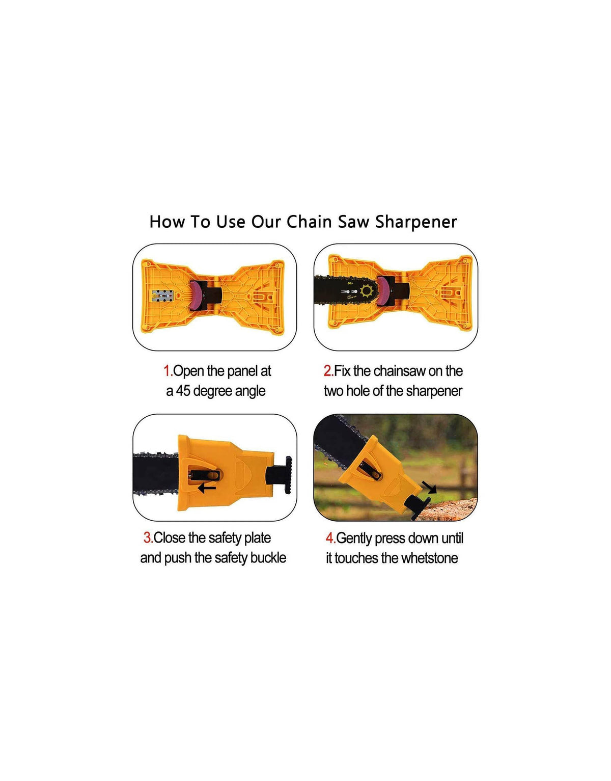 Chainsaw Sharpener, Universal Chain Saw Blade Sharpener Fit for 2-Hole 14/16/18/20 Inch Chainsaw Teeth Sharpener with Total 6 Whetstones
