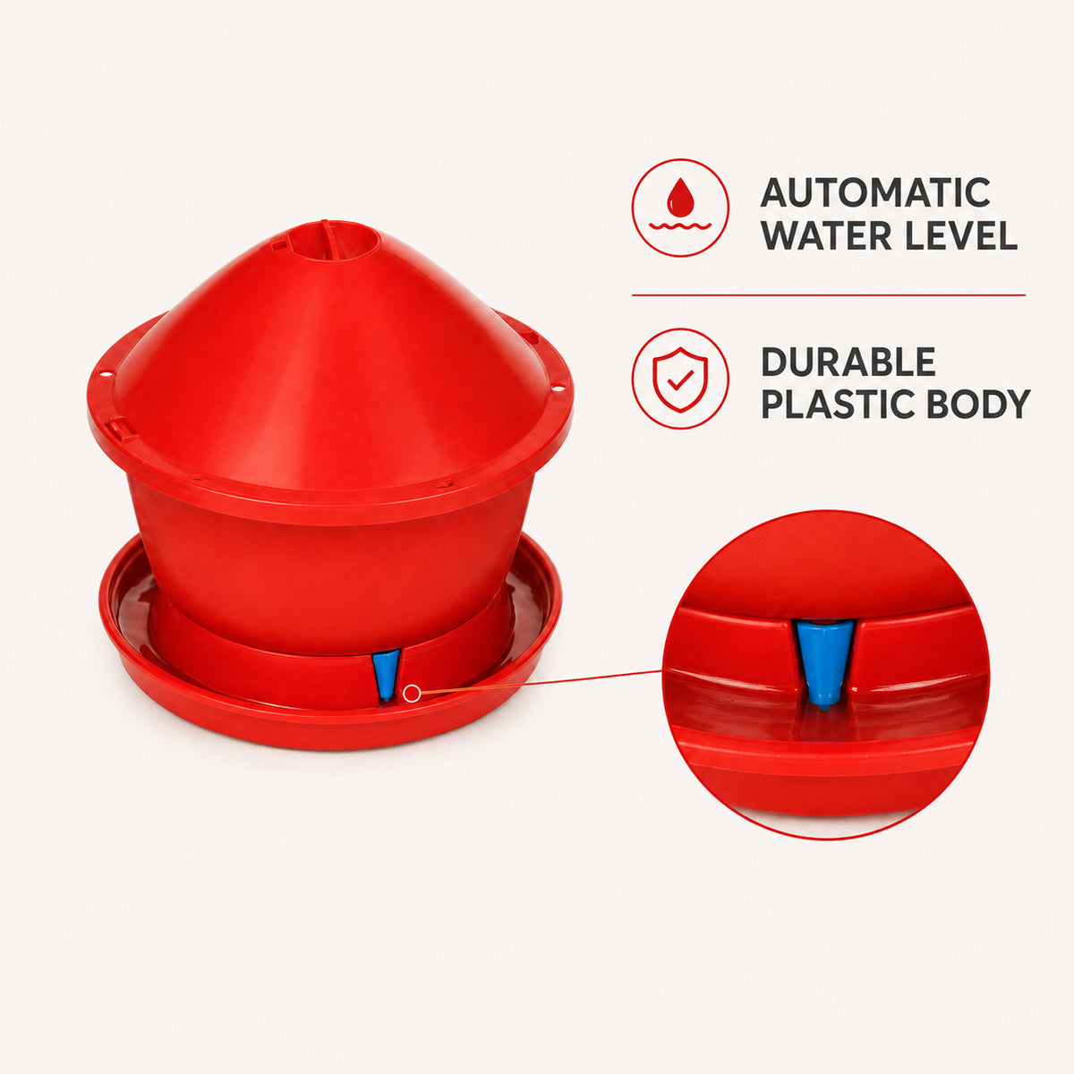 Novital Automatic Premium Chicken Drinker, Poultry Bird Drinker (Made in Italy)