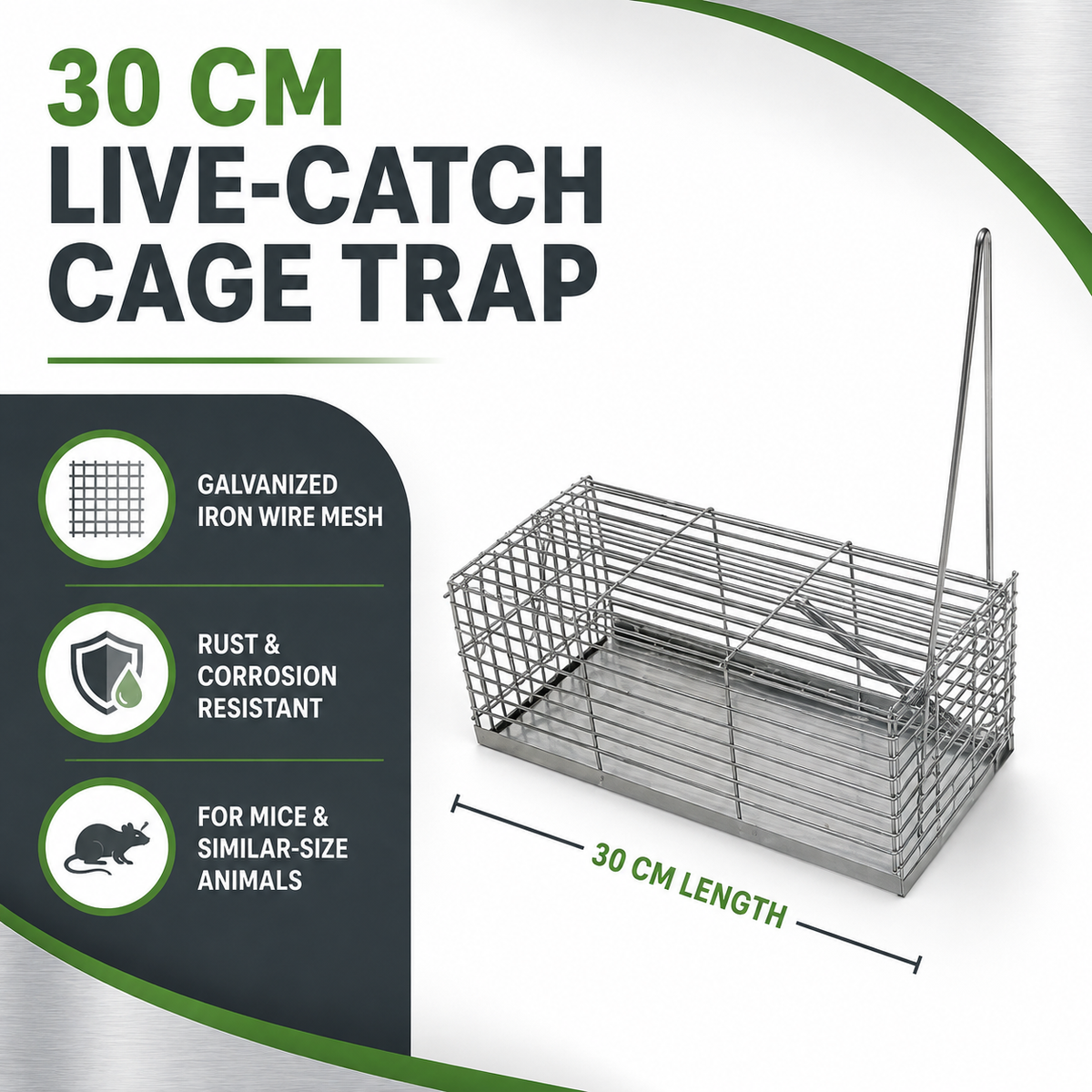 Novital Small Professional Style One-Door Cage Trap for Mouse (Made in ITALY)