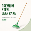 Trapp Brazil Premium Steel Rake with Wooden Handle, Leaf Rake, Garden Tool (FJ 1101)