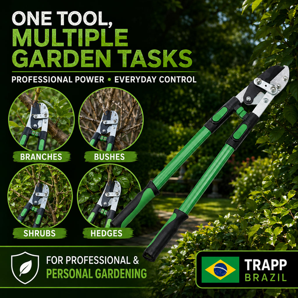Trapp Brazil Professional Heavy Duty Razor sharp Carbon Steel Blade Anvil Lopper with 66cm Telescopic Handle (TS-40836)
