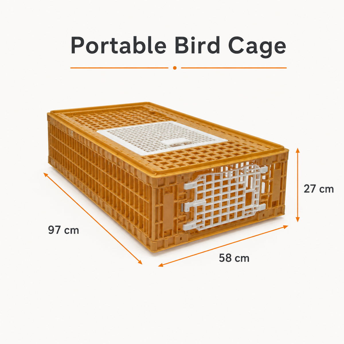 Giordano Bird Cage for Chicken and other Similar Birds Portable Bird Cage, Two Door, 97x58x27cm (Made in Italy)