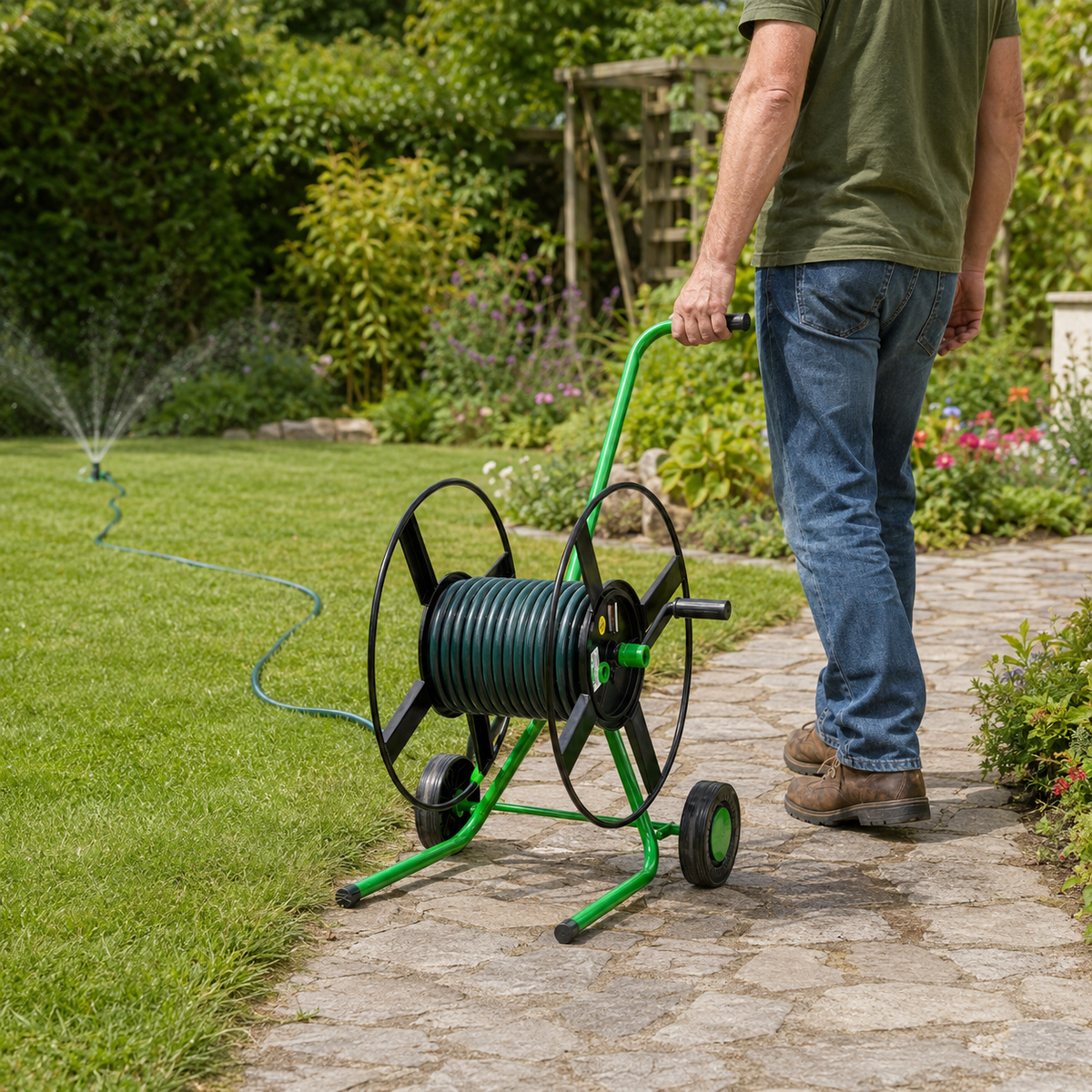 Trapp Hose Reel Trolley with 2-Wheel Watering Outdoor (EM-50)