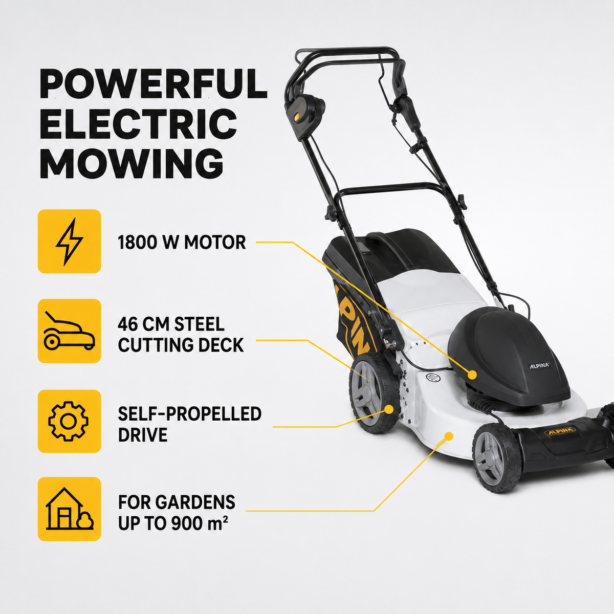 Alpina Italy Electric Lawn Mower (AL3 46 SE)