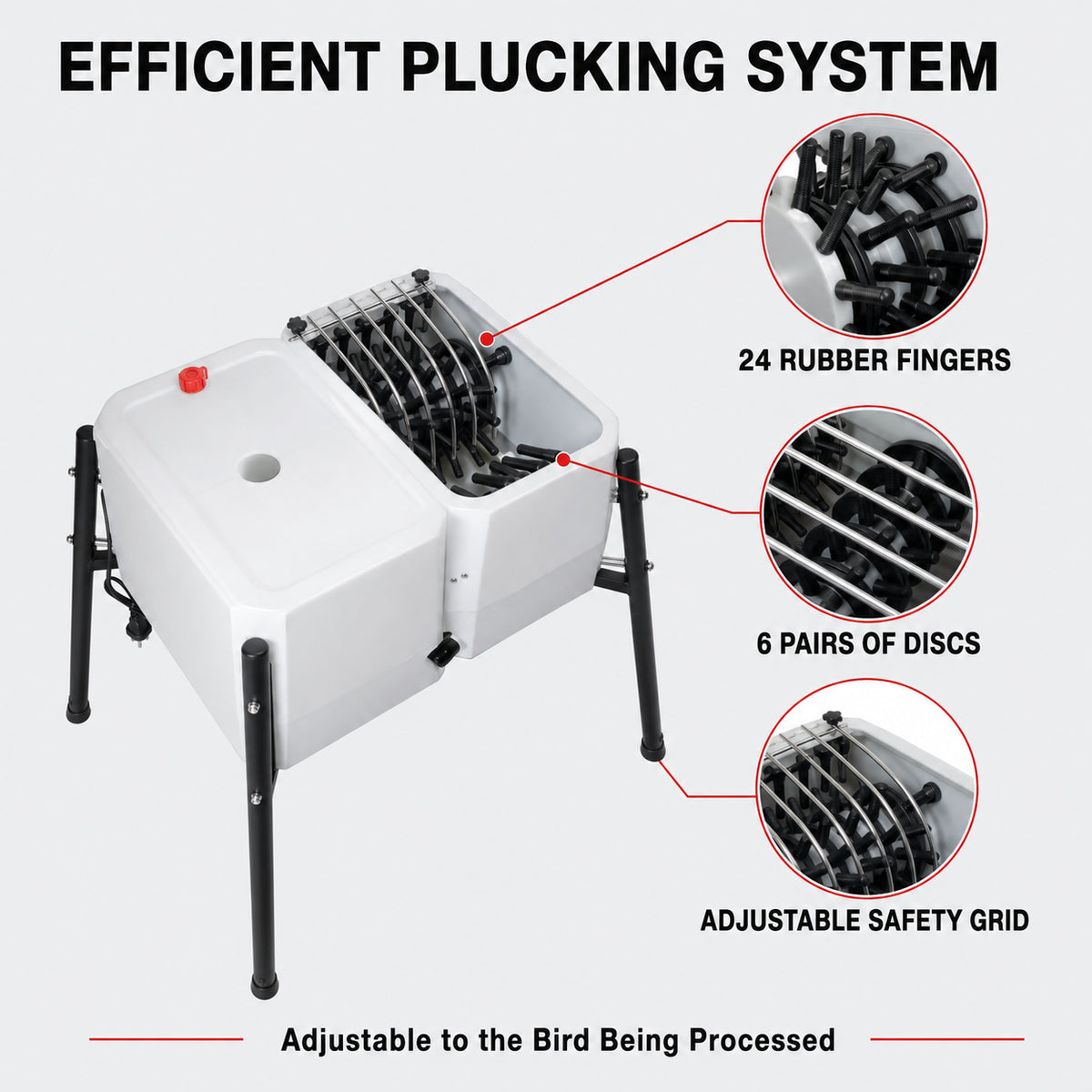 Novital De-Feather/Plucker Machine Feather Removing Machine for Chicken & All Other Similar Birds